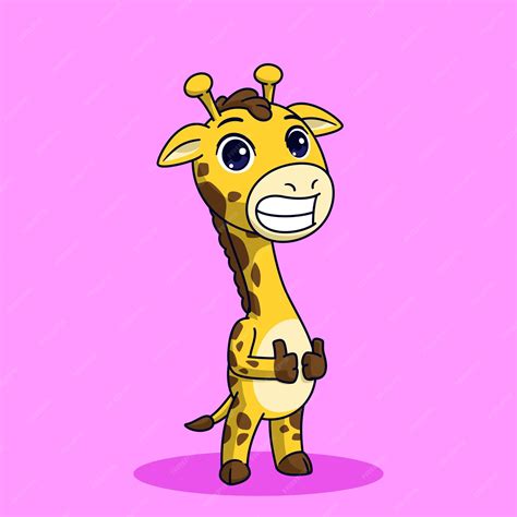 Premium Vector Cartoon Giraffe Standing Premium Vector Illustration