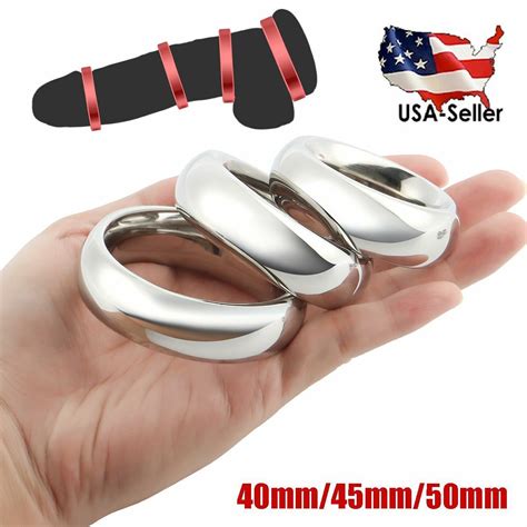 Male Heavy Duty Stainless Steel Metal Silver Cock Ring Penis Enhancer Band Usa Ebay