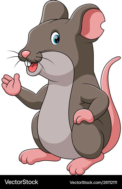 Cute Cartoon Rat Is Pointing Royalty Free Vector Image