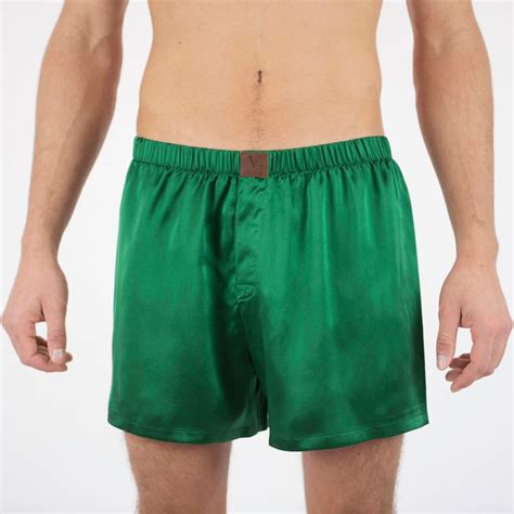 Green Silk Boxers Underwear For Men Silk Underwear Etsy