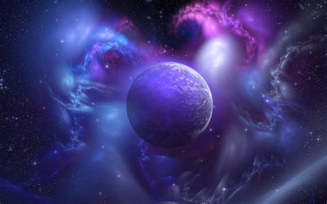 Space In Purple And Blue Hd Wallpaper Background Image 1920x1200