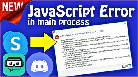 A Javascript Error Occurred In The Main Process Windows Fixed English Chia S C Ng Ngh
