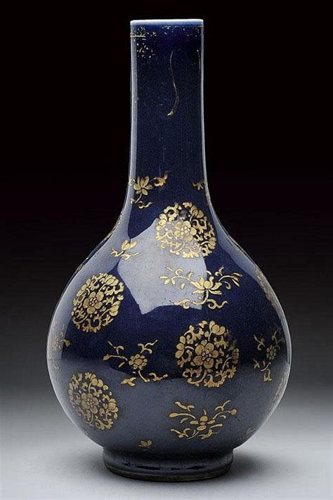 A Fine Gold And Blue Vase Blue Vase Vase Antique Vase