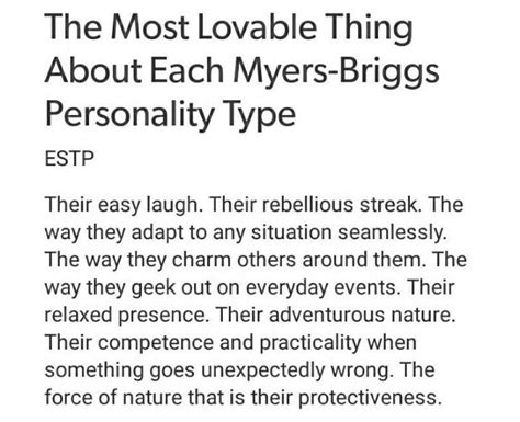 The Most Lovable Thing About Each Myers Briggs Personality Type Estp