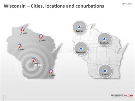 Powerpoint Map Wisconsin Counties Usa Presentationload