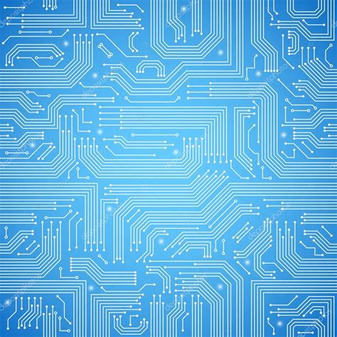 Circuit Board Seamless Blue Pattern Royalty Free Vector
