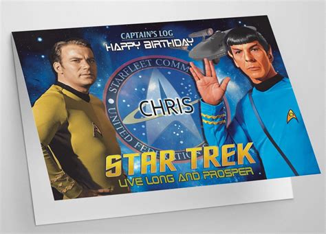 Star Trek Original Birthday Card Personalised 3 Trekkie Etsy Uk