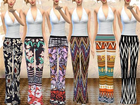 Melisa Incis Floral Flared Pants Sims 4 Clothing Female Clothing