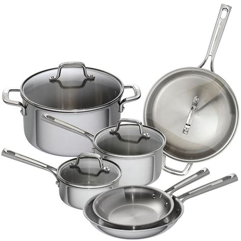 Emeril Lagasse 62850 10 Piece Tri Ply Stainless Steel Cookware Set