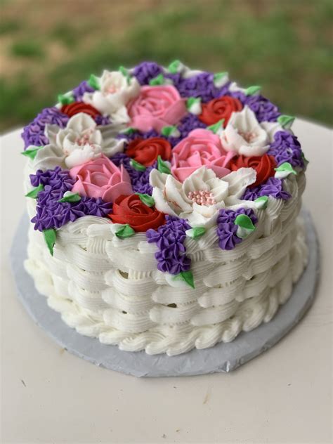 Flower basket cake | Flower basket cake, Basket cake, Cake basket