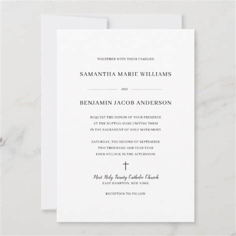 All In One Catholic Wedding Invitations With Rsvp Zazzle