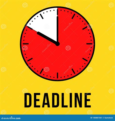 Deadline Concept Clock Illustration Stock Vector Illustration Of