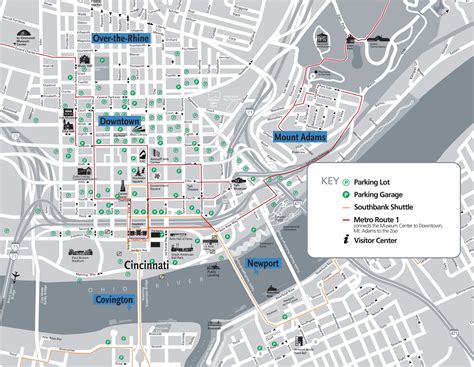 Downtown Cincinnati Map Cincinnati Citywide
