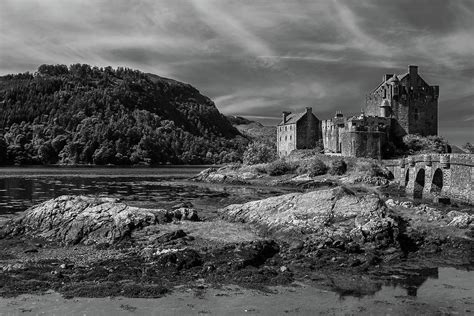 Eilean Donan Castle Scotland In Black And White Photograph By Julie