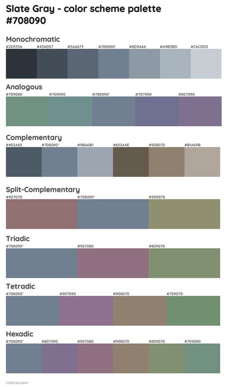Slate Gray Color Palettes