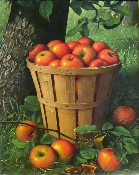 Basket Of Apples Painting By Mountain Dreams Fine Art America