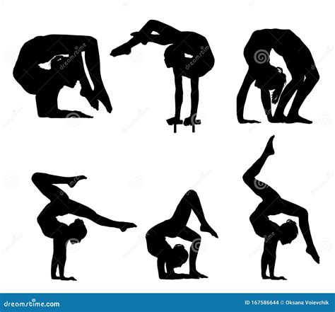 silhouettes of gymnasts vector stock vector illustration of white male 167586644