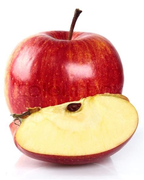 Red Apple With Slice Stock Image Colourbox