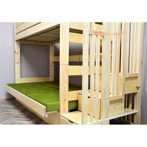 Pine bunk beds wooden bunk beds cool bunk beds bunk beds with stairs kid beds convertible bunk beds seattle high sleeper bed single an inexpensive feminine bedroom featuring wooden bunk beds. Solid pine wood bunk bed Iris with stairs and mattresses ...