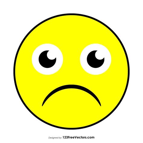 Flat Frowning Face Emoji Emoji Smiley Free Vector Art