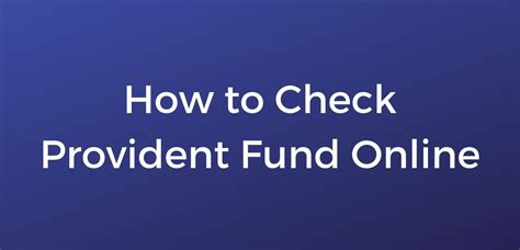 How To Check Provident Fund Pf Account Balance Online