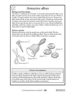 Super teacher worksheets has worksheets for all types of elementary science topics, including animal classifications, plant life, food chains, weather, insects, and matter. 3rd grade, 4th grade Science Worksheets: Attractive alloys ...
