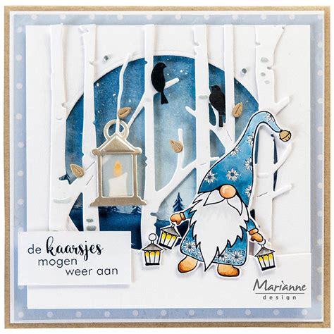 Marianne Design Clear Stamp And Die Set Gnome And Lantern