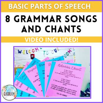 But there's a couple other parts you need to know before you start writing. Grammar Basic Parts of Speech Songs/Chants by My ClassBloom | TpT