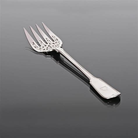 Antique Fiddle And Thread Pattern Silver Cold Meat Fork