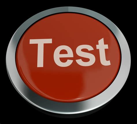 Test Button In Red Showing Quiz Or Online Questionnaire Free Stock
