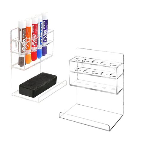 Organizer Pen Holder Clear Acrylic Wall Mounted 5 Slot Dry Erase Marker