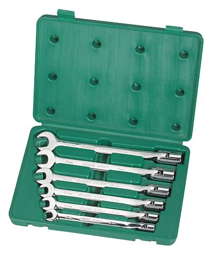 09037 6pc Full Polish Flex Socket And Open End Wrench Set Sata Tools