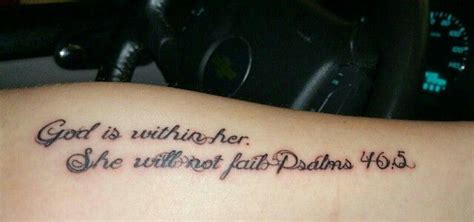 New Tattoo God Is Within Her She Will Not Fail Psalms