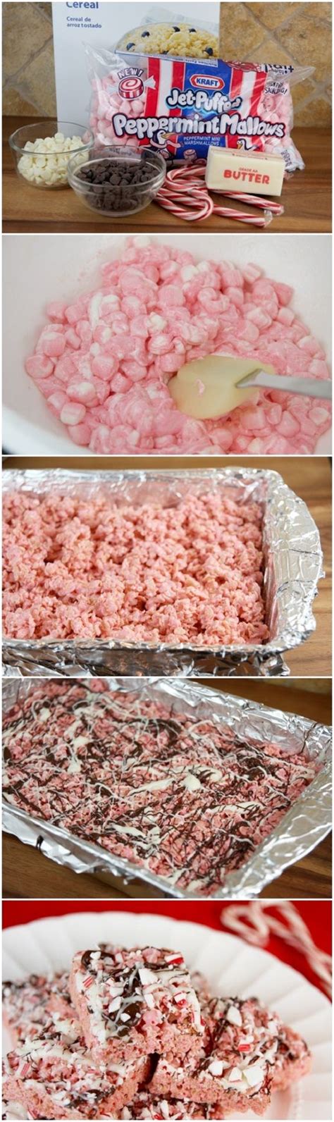 Peppermint Bark Rice Krispie Treats Köstliche Desserts Holiday