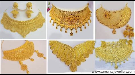 latest handmade gold choker necklace design kolkata india samantajewellers youtube