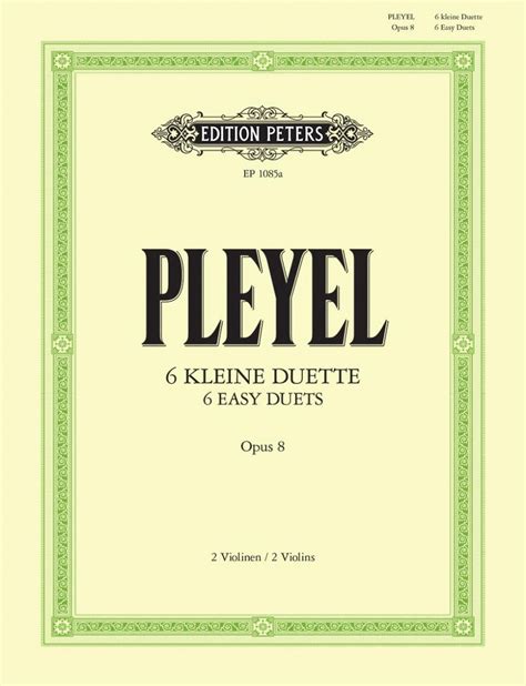 Forwoods Scorestore Pleyel 6 Easy Duets Opus 8 For Violin Published