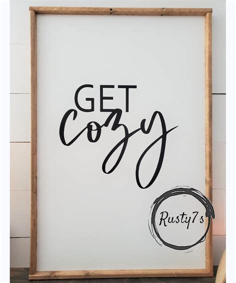 Get Cozy Sign Living Room Signs Bedroom Sign Farmhouse Etsy