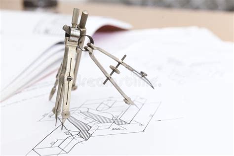 Technical Drawing Compass Stock Photo Image Of Tool 68882764