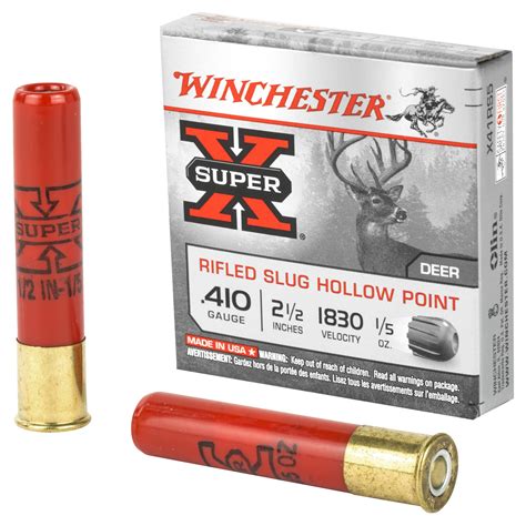 winchester super x 410 bore 2 5 0 20oz rifled slug 5 round box trigger depot