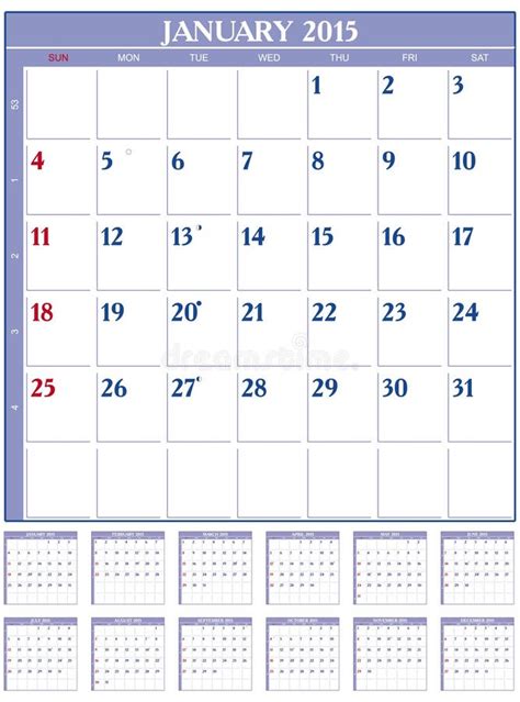 Blank Calendar 3 Templates Stock Vector Illustration Of Black 12991401