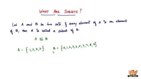 In mathematics, the power set (or powerset) of any set s, written p(s), is the set of all subsets of s, including the empty set and s itself. What are Subsets? - YouTube