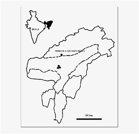 Map Of North Eastern India Showing The Type Locality Map 573x712