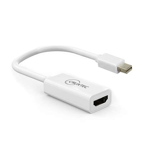 Cruxtec Mini Displayport Male To Hdmi Female 20cm Cable Adapter 4k30hz