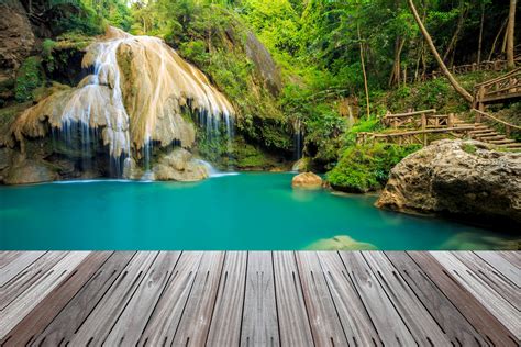 Thailand Tropics Parks Waterfalls Moss Nature Wallpapers Hd