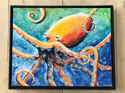 Colorful Octopus 16 X20 Acrylics On Canvas Previous Octopi Had An