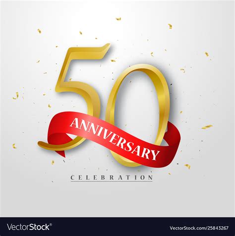 50 Years Happy Anniversary Banner Celebration Vector Image