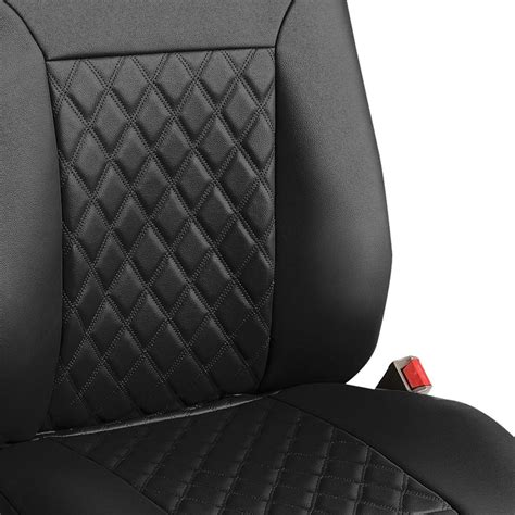 Fh Group Quality Faux Leather Diamond Pattern Car Seat Cushions Front Set