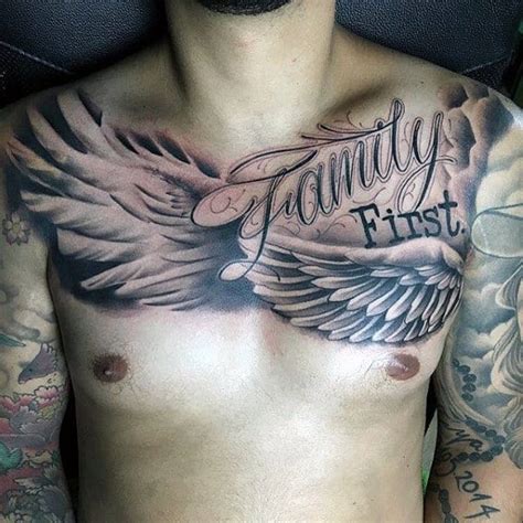 40 Wing Chest Tattoo Designs For Men Freedom Ink Ideas