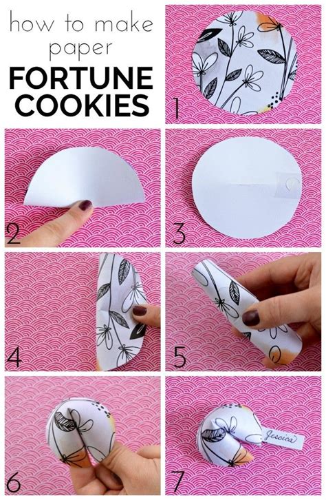 Instructions For How To Make Paper Fortune Cookies With Flowers And