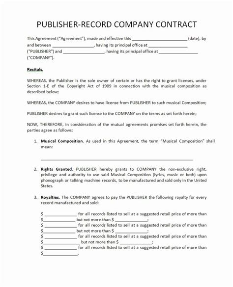 Record Label Contract Template Free Web We Hired A Lawyer To Create An